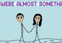 How to Tell If You’re in an Almost-Relationship a cartooon image of a couple in an almost relationship