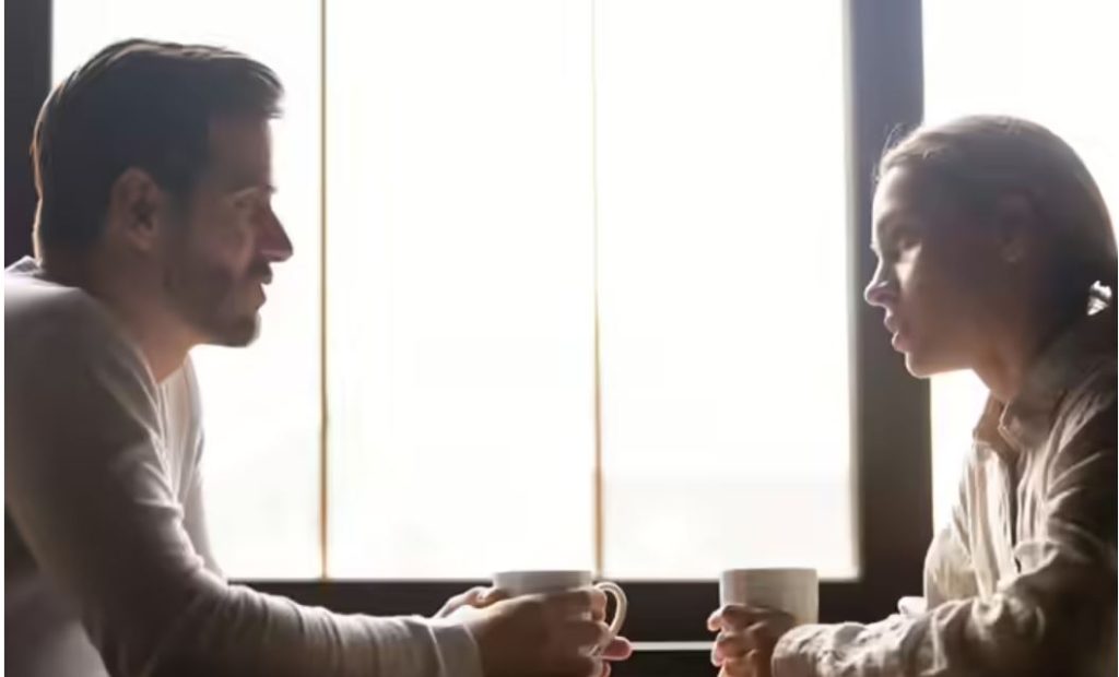 a man being direct and calm as he breaks up with the grilfriend