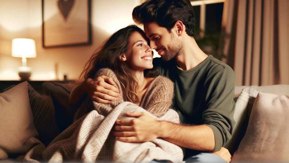 A couple in close quater loving touch as a love language