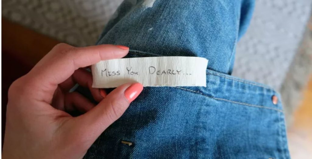 Words of affirmation on a note as one of the love languages