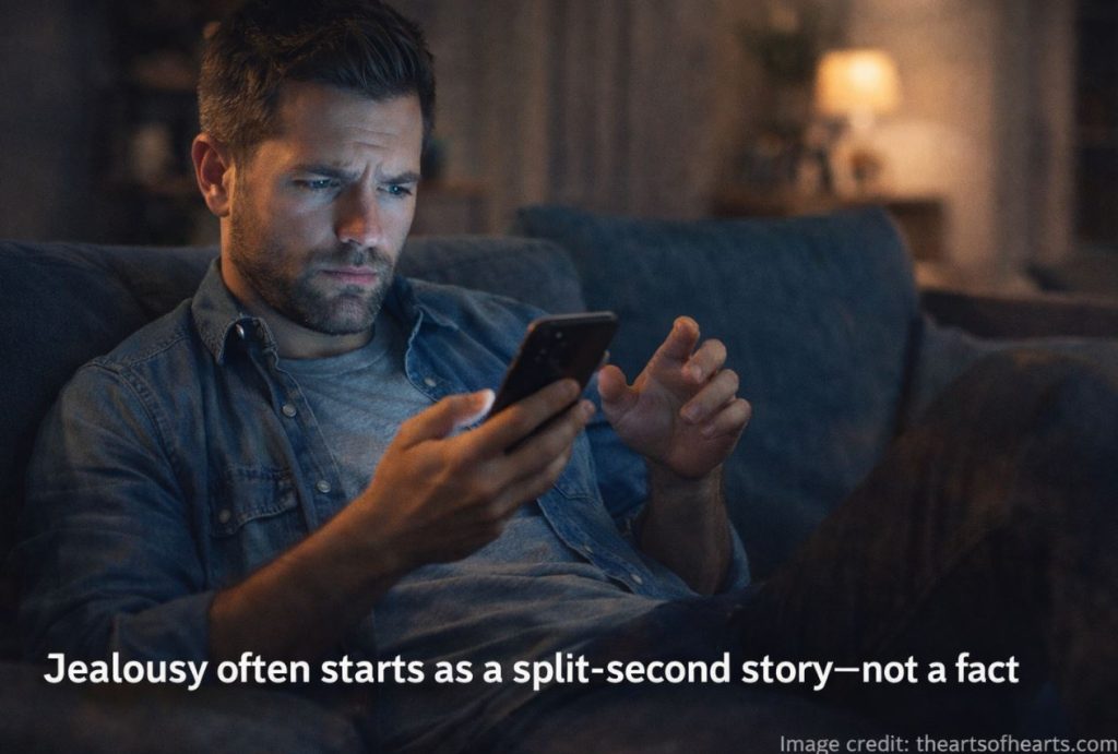 It takes only a split momentfor oen to become jealous and insecure if they follow their own story