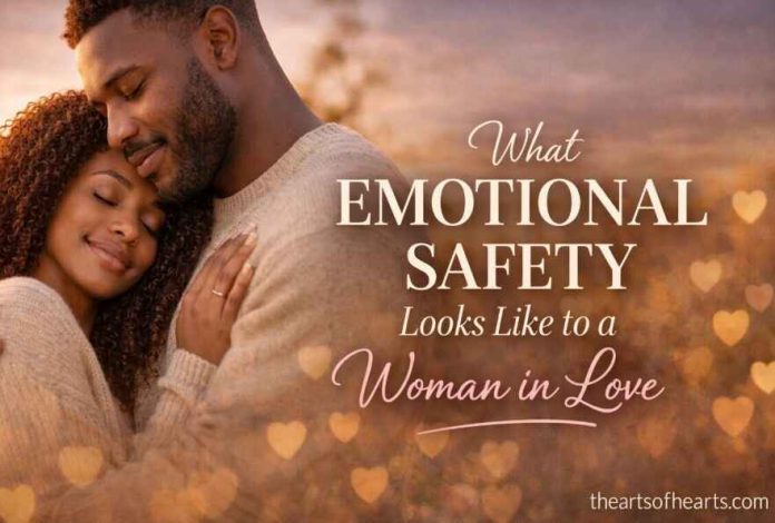 a cover image shwing what emotional safety looks like for a woman in love