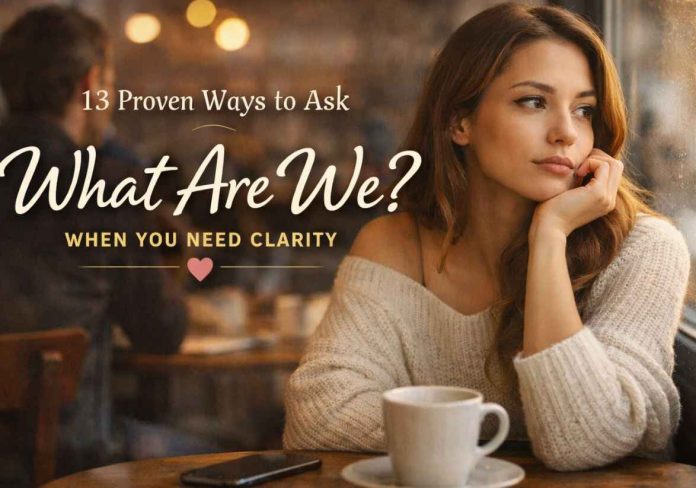 image showing woman contemplating how to ask what are we