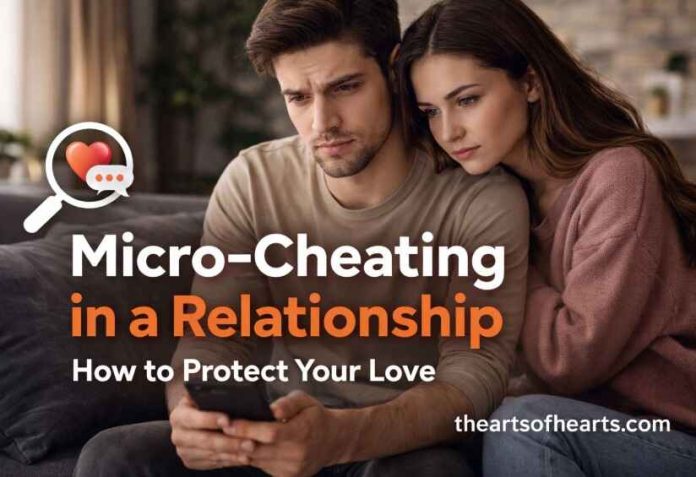 A couple in a moment of micro-cheating in a relationship