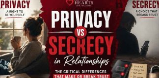 The Important Differences Between Privacy and Secrecy in Relationships an image showing the difference between privacy and secrecy in relationships